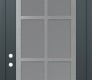 Modern Steel Front Door Diamond C16 36" x 96" anthracite/anthracite frosted Glass Panel stainless steel RHI with Transom frosted Glass
