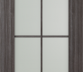 Modern Interior DOOR SLAB PALLADIO 8 LITE VETRO GRAY OAK 18" X 84" X 1 9/16" TEMPERED FROSTED GLASS
