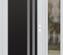 Modern Steel Front Door Diamond C6 50" x 80" white/white frosted Glass Panel black LHI with Sidelite clear Glass