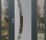 Modern Steel Front Door Diamond C4 60" x 80" anthracite/anthracite clear Glass Panel stainless steel RHI with 2 Sidelites clear Glass