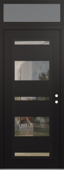 Diamond C10 36" x 96" black/black clear Glass Panel black LHI with Transom frosted Glass