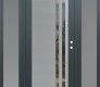 Modern Steel Front Door Diamond C6 60" x 80" anthracite/anthracite clear Glass Panel stainless steel LHI with 2 Sidelites frosted Glass