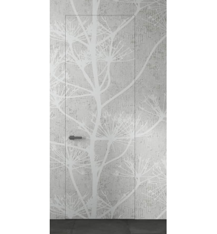Primed Door Example For Wallpapering Tree Branch Design