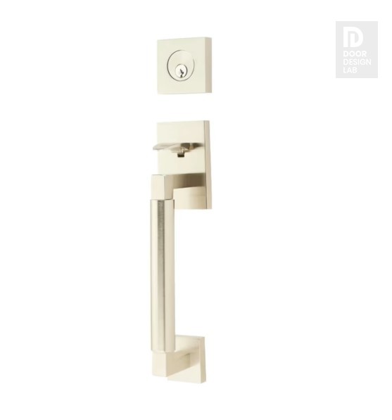 EMTEK HERCULES SMOOTH SECTIONAL DUMMY 4204 SATIN NICKEL US15 for Steel Front Doors