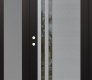 Modern Steel Front Door Diamond C6 48" x 80" black/black clear Glass Panel stainless steel RHI with Sidelite frosted Glass