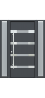 MODERN FRONT STEEL DOOR AURA ANTRACIT/WHITE 61 1/16" X 81 11/16" RHI + SIDELITE LEFT/RIGHT