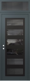 Diamond C9 36" x 96" anthracite/anthracite mirrored Glass Panel black RHI with Transom mirrored Glass