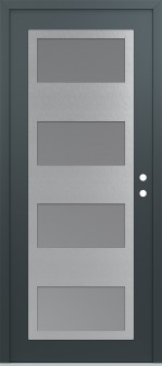 Diamond C2 36" x 80" anthracite/anthracite frosted Glass Panel stainless steel LHI