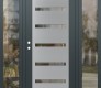 Modern Steel Front Door Diamond C7 60" x 80" anthracite/anthracite clear Glass Panel stainless steel RHI with 2 Sidelites clear Glass