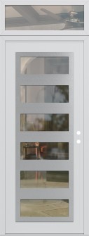 Diamond C9 36" x 96" white/white clear Glass Panel stainless steel LHI with Transom clear Glass