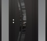 Modern Steel Front Door Diamond C12 60" x 80" black/black mirrored Glass Panel black RHI with 2 Sidelites frosted Glass