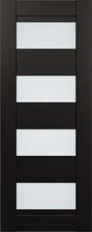 DOOR SLAB DELLA VETRO BLACK MATTE 28" X 84" X 1 3/4" FROSTED GLASS