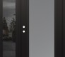 Modern Steel Front Door Diamond C1 52" x 80" black/white frosted Glass Panel black RHI with Sidelite mirrored Glass