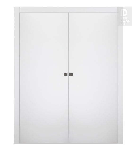 Smart Pro Flat Polar White Double pocket doors