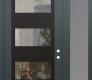 Modern Steel Front Door Diamond C2 52" x 96" anthracite/anthracite clear Glass Panel black LHI with Sidelite and Transom frosted Glass