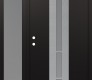 Modern Steel Front Door DIAMOND A3 52" X 80" BLACK/WHITE FROSTED GLASS PANEL STAINLESS STEEL RHI WITH SIDELITE FROSTED GLASS