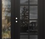 Modern Steel Front Door Diamond C16 50" x 80" black/black mirrored Glass Panel black RHI with Sidelite clear Glass