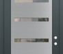 Modern Steel Front Door Diamond C7 36" x 96" anthracite/anthracite clear Glass Panel stainless steel LHI with Transom mirrored Glass