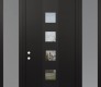 DIAMOND A13 68" X 96" BLACK/BLACK CLEAR GLASS PANEL BLACK LHI WITH 2 SIDELITES AND TRANSOM FROSTED GLASS