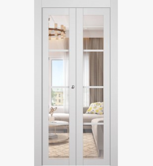 Palladio 4 Lite Clear Vetro Bianco Noble Bi-folding doors