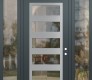 Modern Steel Front Door Diamond C9 68" x 96" anthracite/anthracite clear Glass Panel stainless steel LHI with 2 Sidelites and Transom clear Glass