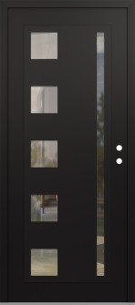 Diamond C3 36" x 80" black/black clear Glass Panel black LHI