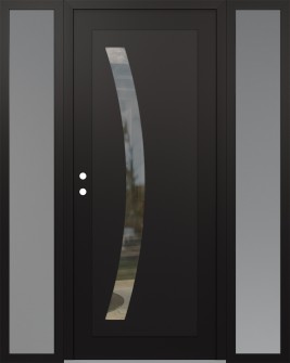 Diamond C4 60" x 80" black/black clear Glass Panel black RHI with 2 Sidelites frosted Glass