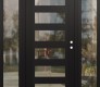Modern Steel Front Door Diamond C9 68" x 80" black/black clear Glass Panel black LHI with 2 Sidelites clear Glass