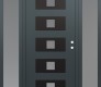 Modern Steel Front Door Diamond D8 68" x 80" anthracite/anthracite frosted Glass Panel black LHI with 2 Sidelites frosted Glass