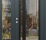 Modern Steel Front Door Diamond C15 50" x 80" anthracite/anthracite clear Glass Panel black RHI with Sidelite clear Glass