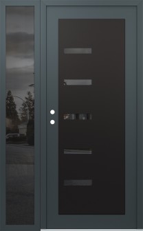 Diamond C8 48" x 80" anthracite/anthracite mirrored Glass Panel black RHI with Sidelite mirrored Glass