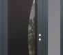 Modern Steel Front Door Diamond C13 50" x 96" anthracite/anthracite clear Glass Panel black LHI with Sidelite and Transom frosted Glass