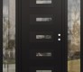 Modern Steel Front Door Diamond D6 68" x 80" black/black clear Glass Panel black LHI with 2 Sidelites clear Glass