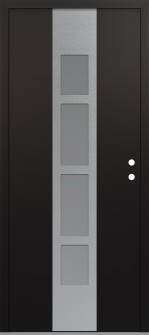 DIAMOND A10 36" X 80" BLACK/WHITE FROSTED GLASS PANEL STAINLESS STEEL LHI