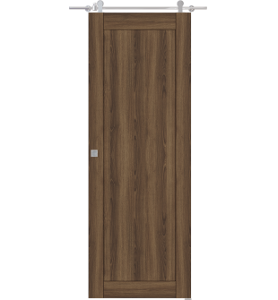 Shaker 1 Panel Pecan Nutwood Barn doors
