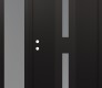 Modern Steel Front Door DIAMOND A6 50" X 80" BLACK/WHITE FROSTED GLASS PANEL BLACK RHI WITH SIDELITE FROSTED GLASS