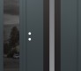 Modern Steel Front Door DIAMOND A2 50" X 80" ANTHRACITE/ANTHRACITE FROSTED GLASS PANEL BLACK RHI WITH SIDELITE MIRRORED GLASS