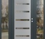 Modern Steel Front Door Diamond C7 68" x 80" anthracite/anthracite clear Glass Panel stainless steel LHI with 2 Sidelites clear Glass