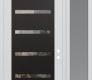 Modern Steel Front Door Diamond C7 48" x 96" white/white clear Glass Panel black LHI with Sidelite and Transom frosted Glass