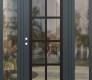 Modern Steel Front Door Diamond C16 68" x 80" anthracite/anthracite clear Glass Panel black RHI with 2 Sidelites clear Glass