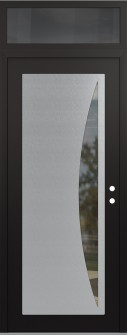 Diamond C13 36" x 96" black/black clear Glass Panel stainless steel LHI with Transom mirrored Glass
