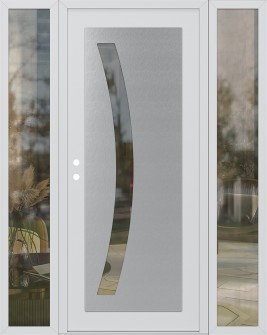 Diamond C4 68" x 80" white/white clear Glass Panel stainless steel RHI with 2 Sidelites clear Glass