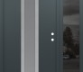 Modern Steel Front Door DIAMOND A1 52" X 80" ANTHRACITE/ANTHRACITE FROSTED GLASS PANEL STAINLESS STEEL LHI WITH SIDELITE MIRRORED GLASS