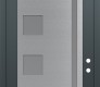 Modern Steel Front Door Diamond C3 36" x 96" anthracite/anthracite frosted Glass Panel stainless steel LHI with Transom frosted Glass