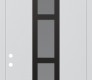 DIAMOND A10 36" X 96" BLACK/WHITE FROSTED GLASS PANEL BLACK LHI WITH TRANSOM MIRRORED GLASS