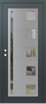 Diamond C3 36" x 80" anthracite/anthracite clear Glass Panel stainless steel RHI