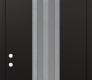 Modern Steel Front Door DIAMOND A8 36" X 96" BLACK/WHITE FROSTED GLASS PANEL STAINLESS STEEL RHI WITH TRANSOM FROSTED GLASS