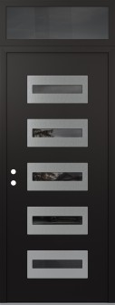 Diamond D4 36" x 96" black/black Mirrored Glass Panel stainless steel RHI with Transom Mirrored Glass