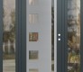 Modern Steel Front Door Diamond C3 68" x 80" anthracite/anthracite clear Glass Panel stainless steel LHI with 2 Sidelites clear Glass