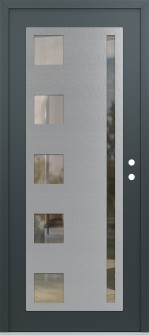 Diamond C3 36" x 80" anthracite/anthracite clear Glass Panel stainless steel LHI